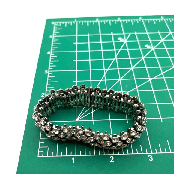 Vintage Silver and Rhinestone Bracelet - Picture 11 of 12